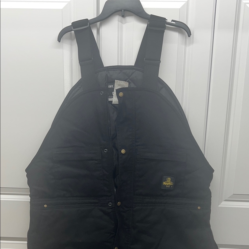 Men's RefrigiWear Black Insulated Work Bib Overalls Size 2XL